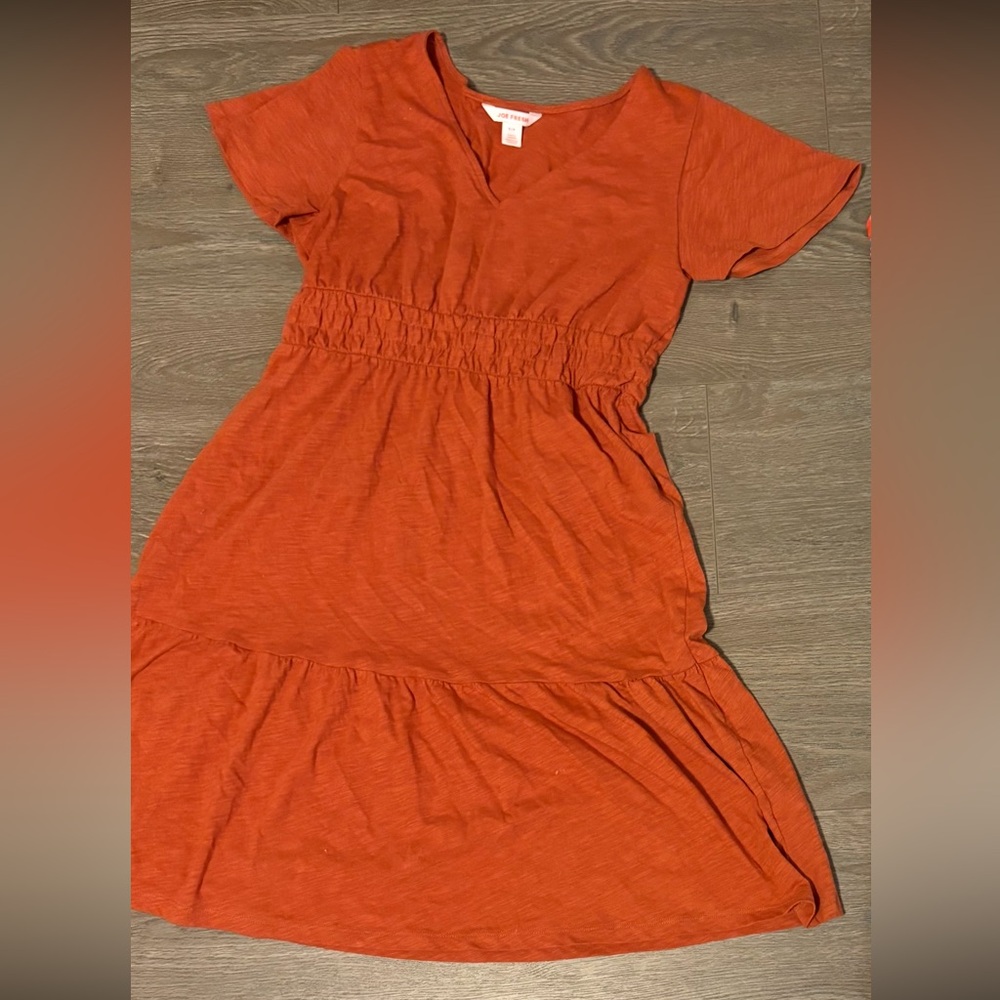 Orange Tiered Summer Dress Small